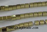 CHE592 15.5 inches 2*2mm cube plated hematite beads wholesale