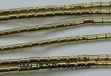 CHE596 15.5 inches 2*2.5mm tube plated hematite beads wholesale