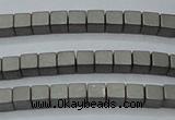 CHE608 15.5 inches 2*2mm cube matte plated hematite beads wholesale