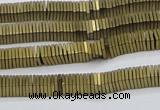 CHE619 15.5 inches 1*2*2mm square matte plated hematite beads