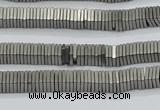 CHE632 15.5 inches 1*4*4mm square matte plated hematite beads