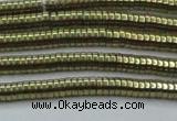 CHE642 15.5 inches 1*2mm tyre plated hematite beads wholesale