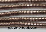 CHE643 15.5 inches 1*2mm tyre plated hematite beads wholesale