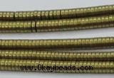 CHE671 15.5 inches 1*2mm tyre matte plated hematite beads