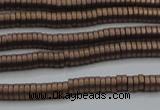 CHE672 15.5 inches 1*2mm tyre matte plated hematite beads