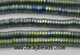 CHE678 15.5 inches 1*3mm tyre matte plated hematite beads