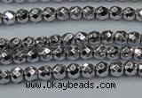 CHE690 15.5 inches 2mm faceted round plated hematite beads