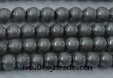 CHE720 15.5 inches 4mm round matte plated hematite beads wholesale