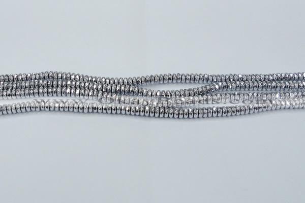 CHE733 15.5 inches 3*6mm faceted rondelle plated hematite beads