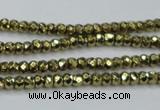 CHE736 15.5 inches 2*3mm faceted rondelle plated hematite beads