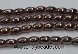 CHE741 15.5 inches 3*5mm rice plated hematite beads wholesale