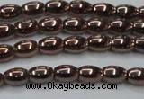 CHE742 15.5 inches 4*6mm rice plated hematite beads wholesale