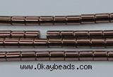 CHE745 15.5 inches 2*4mm tube plated hematite beads wholesale