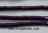 CHE749 15.5 inches 3*5mm tube plated hematite beads wholesale