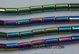 CHE764 15.5 inches 2*4mm tube plated hematite beads wholesale