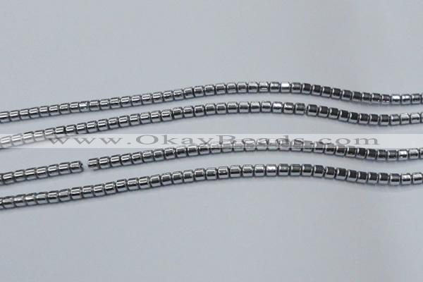 CHE774 15.5 inches 2*2mm drum plated hematite beads wholesale