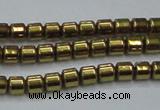 CHE776 15.5 inches 2*2mm drum plated hematite beads wholesale