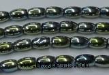 CHE798 15.5 inches 3*5mm rice plated hematite beads wholesale