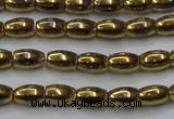 CHE803 15.5 inches 4*6mm rice plated hematite beads wholesale