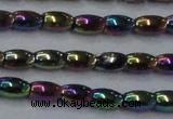 CHE804 15.5 inches 4*6mm rice plated hematite beads wholesale