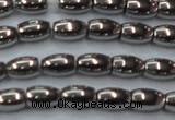 CHE810 15.5 inches 5*8mm rice plated hematite beads wholesale