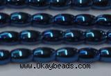 CHE815 15.5 inches 5*8mm rice plated hematite beads wholesale