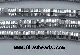 CHE825 15.5 inches 1*2mm hexagon plated hematite beads wholesale