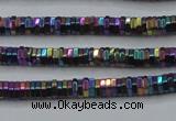 CHE830 15.5 inches 1*2mm hexagon plated hematite beads wholesale