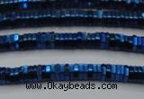 CHE831 15.5 inches 1*2mm hexagon plated hematite beads wholesale