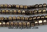 CHE854 15.5 inches 2*2mm dice platedhematite beads wholesale