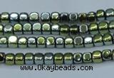 CHE855 15.5 inches 2*2mm dice platedhematite beads wholesale