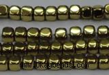 CHE868 15.5 inches 4*4mm dice platedhematite beads wholesale