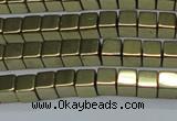 CHE880 15.5 inches 3*3mm cube plated hematite beads wholesale