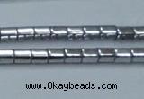 CHE886 15.5 inches 2*2mm faceted tube plated hematite beads wholesale