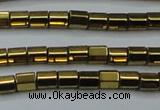 CHE889 15.5 inches 2*2mm faceted tube plated hematite beads wholesale