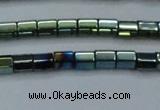 CHE890 15.5 inches 2*2mm faceted tube plated hematite beads wholesale