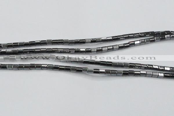 CHE895 15.5 inches 3*3mm faceted tube hematite beads wholesale