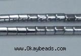 CHE896 15.5 inches 3*3mm faceted tube plated hematite beads wholesale