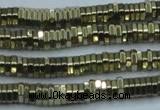 CHE913 15.5 inches 1*2mm hexagon plated hematite beads wholesale