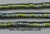 CHE932 15.5 inches 1*2*3mm oval plated hematite beads wholesale