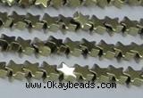 CHE937 15.5 inches 4mm star plated hematite beads wholesale