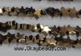 CHE939 15.5 inches 4mm star plated hematite beads wholesale