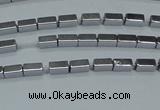 CHE954 15.5 inches 2*4mm cuboid plated hematite beads wholesale