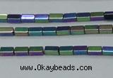 CHE958 15.5 inches 2*4mm cuboid plated hematite beads wholesale