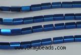 CHE959 15.5 inches 2*4mm cuboid plated hematite beads wholesale