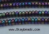 CHE963 15.5 inches 1.5*3mm rondelle plated hematite beads wholesale