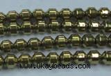 CHE973 15.5 inches 4*4mm plated hematite beads wholesale