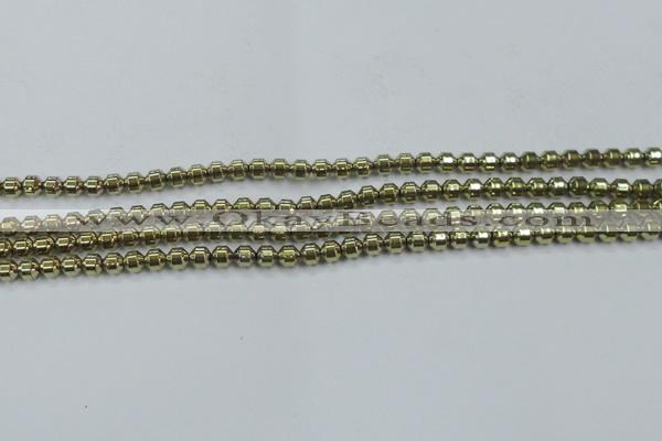 CHE974 15.5 inches 4*4mm plated hematite beads wholesale