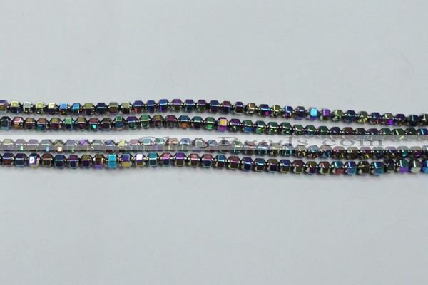 CHE985 15.5 inches 4*4mm plated hematite beads wholesale