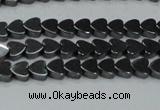 CHE998 15.5 inches 6*6mm heart hematite beads wholesale